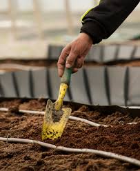 Planting seeds with a spade